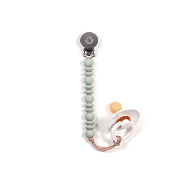 Image Silicone pacifier clip (stainless steel clip) - Sage