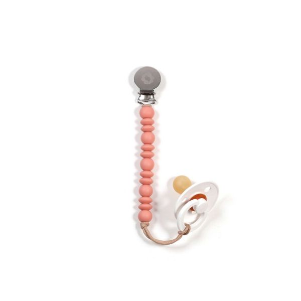 Image Silicone pacifier clip (stainless steel clip) - Blush