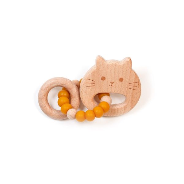 Image Hochet de bois Mini - Chaton dijon