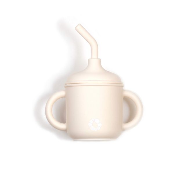 Image Grow with me silicone cup with straw - Ivory