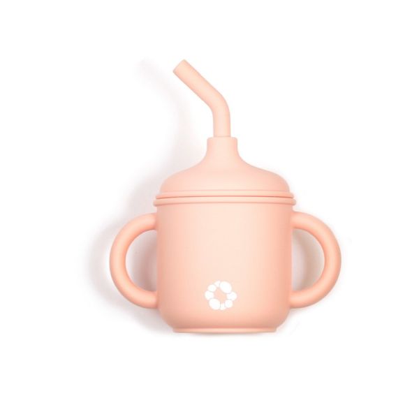 Image Grow with me silicone cup with straw - Peach