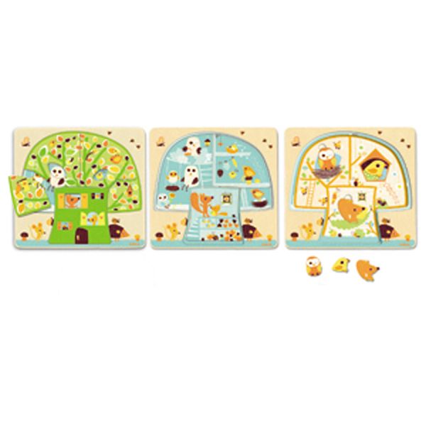 Puzzle 3 niveaux / Chez-nut / 12 pcs