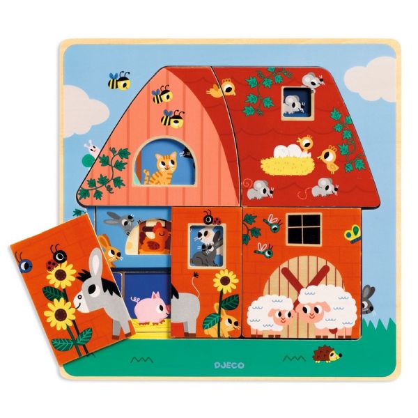 Image Puzzle 3 niveaux / Chez Moo / 12 pcs