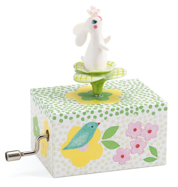 Image Hand Crank Music Box / Rabbit in the garden*