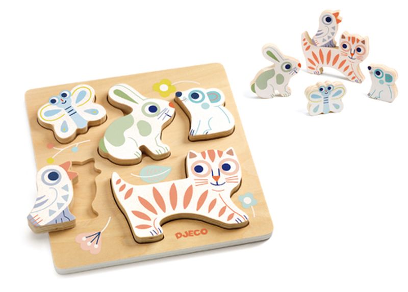 Image Relief Puzzle / BabyAnimali / 5 pcs