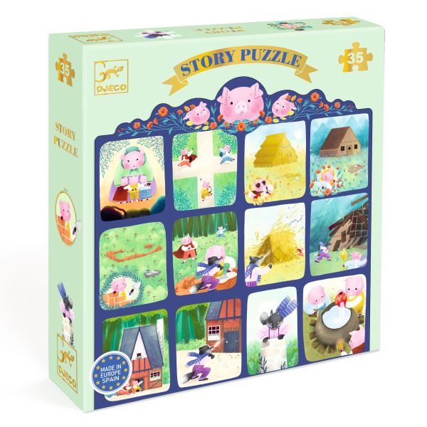 Image Puzzle histoire / Les Trois Petits Cochons / 35 pcs