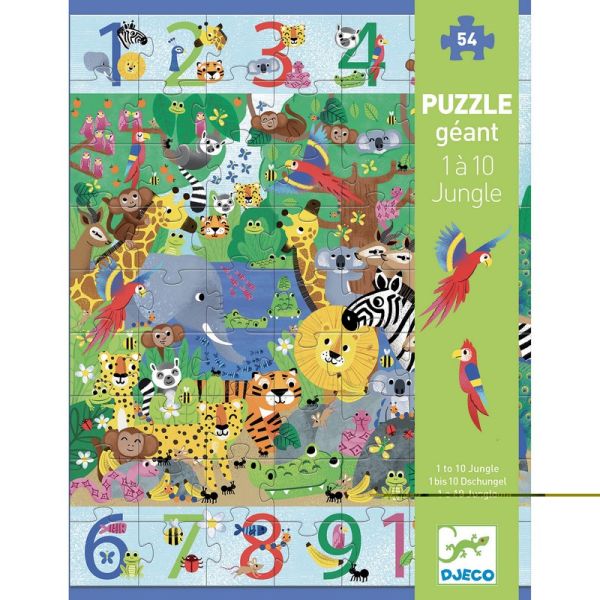 Puzzle géant / 1 à 10 Jungle / 54 pcs