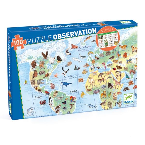 Image Puzzle observation / Animaux du monde / 100 pcs