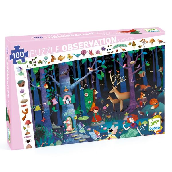 Image Puzzle observation / Forêt enchantée / 100 pcs