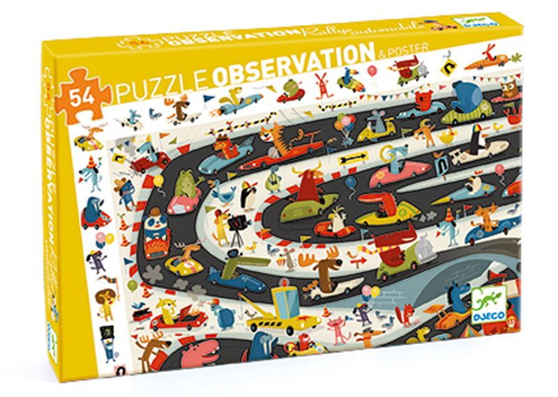 Puzzle observation / Rallye automobile / 54 pcs