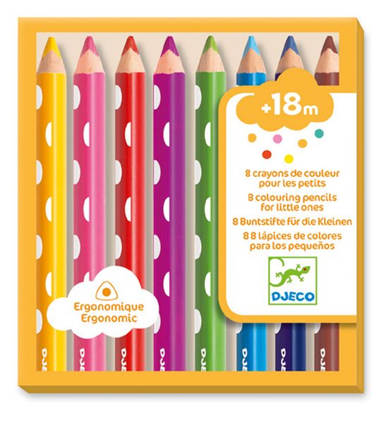 8 crayons de couleur pour les petits