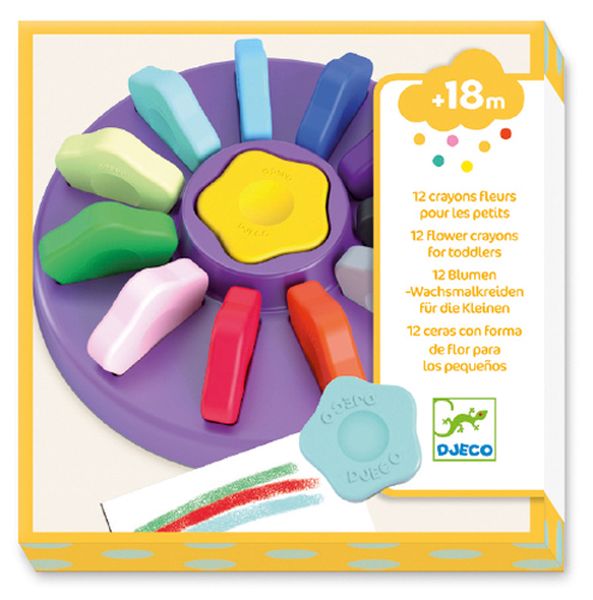 12 Flower crayons for toddlers