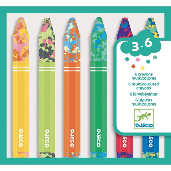 6  multicolored crayons - available 2022