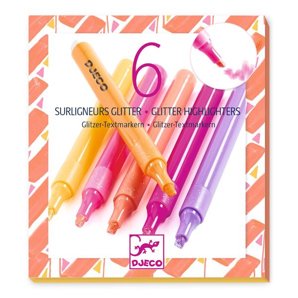 Image 6 surligneurs glitter / Pamplemousse