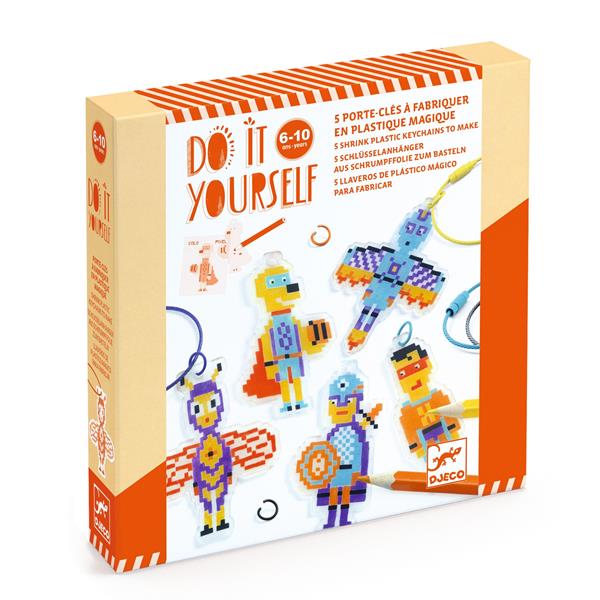 Image Plastique magique / porte-clés Héros Pixel Art