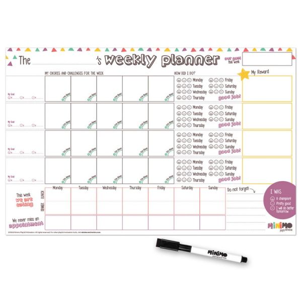 Image One Week At a Time family organizer HORIZONTAL  (magnetic board + marker) (EN)