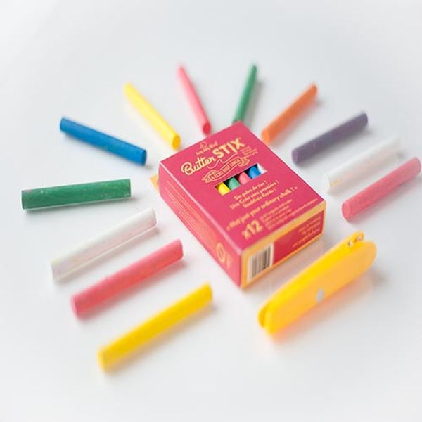 Crayons Butterstix 12 couleurs avec porte-craie