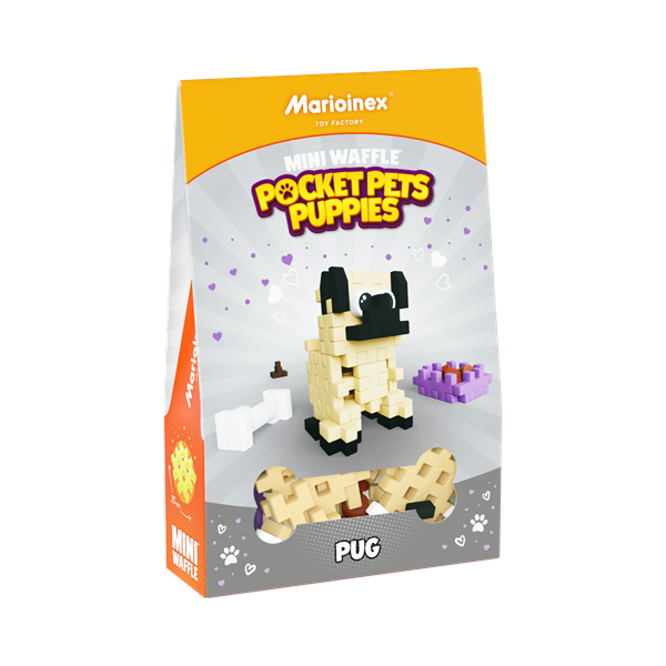 Image Mini Waffle - Chiots de poche : Pug 42 pcs (fr-en)