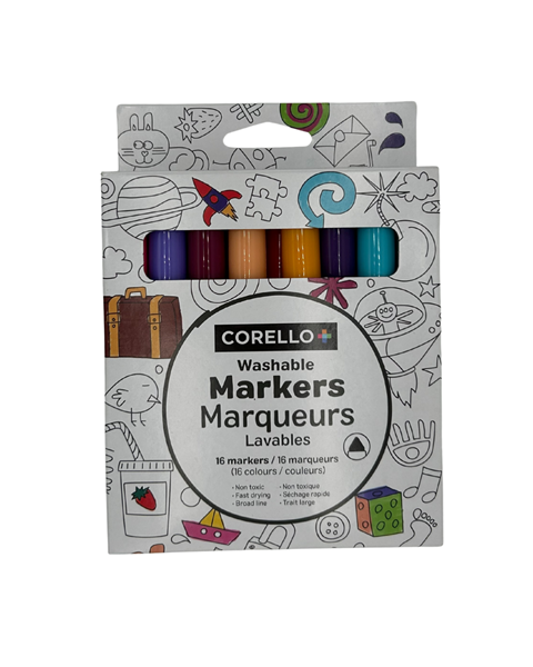 Image Corello Washable Markers: 16 assorted colors